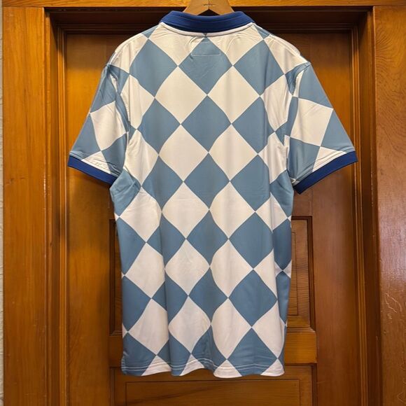 Bogey Boys Blue Checkered Short Sleeve Golf Polo Shirt Men’s Medium - Picture 5 of 6